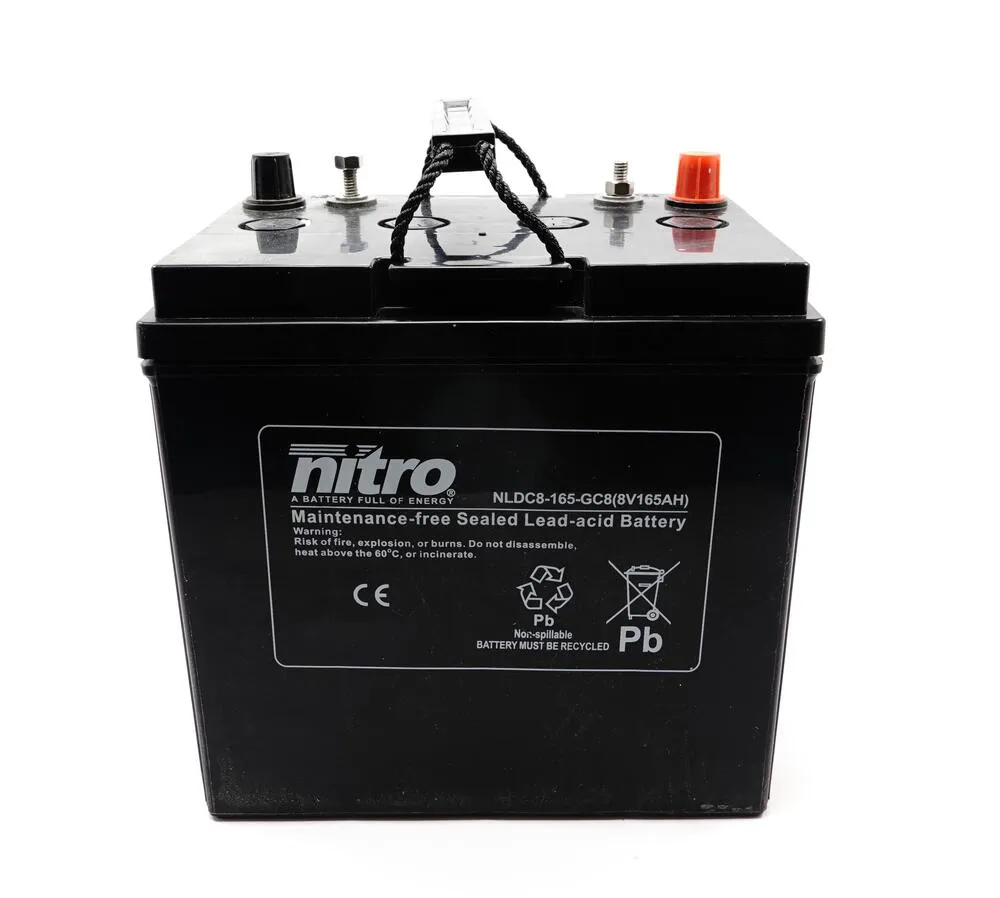 Nitro Deep Cycle AGM Batterie NLDC8-165-GC8 - 8V 165AH - Golf Caddys / Golf Cars / Golfwagen