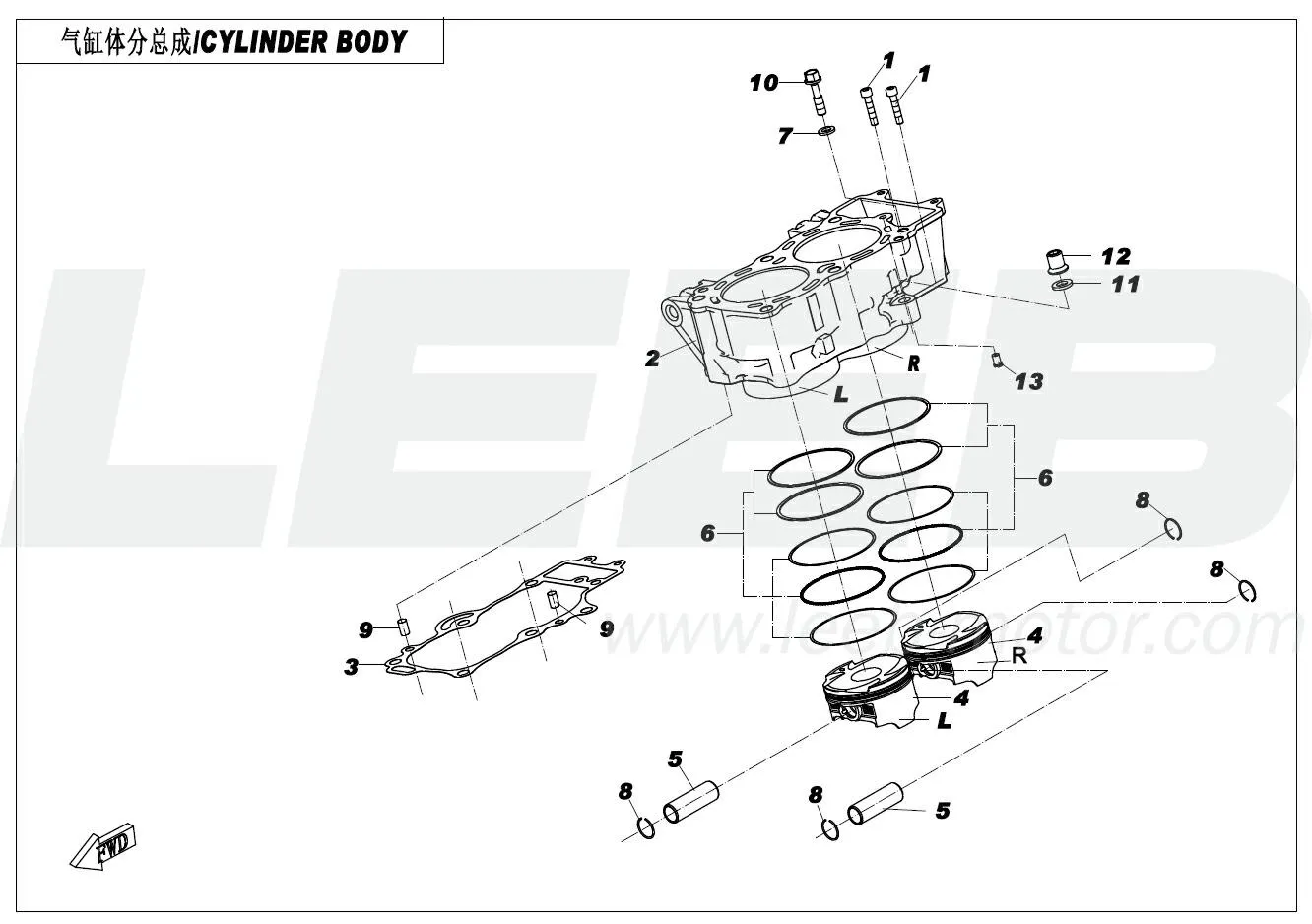 Zylinderblock / Zylinderkörper 