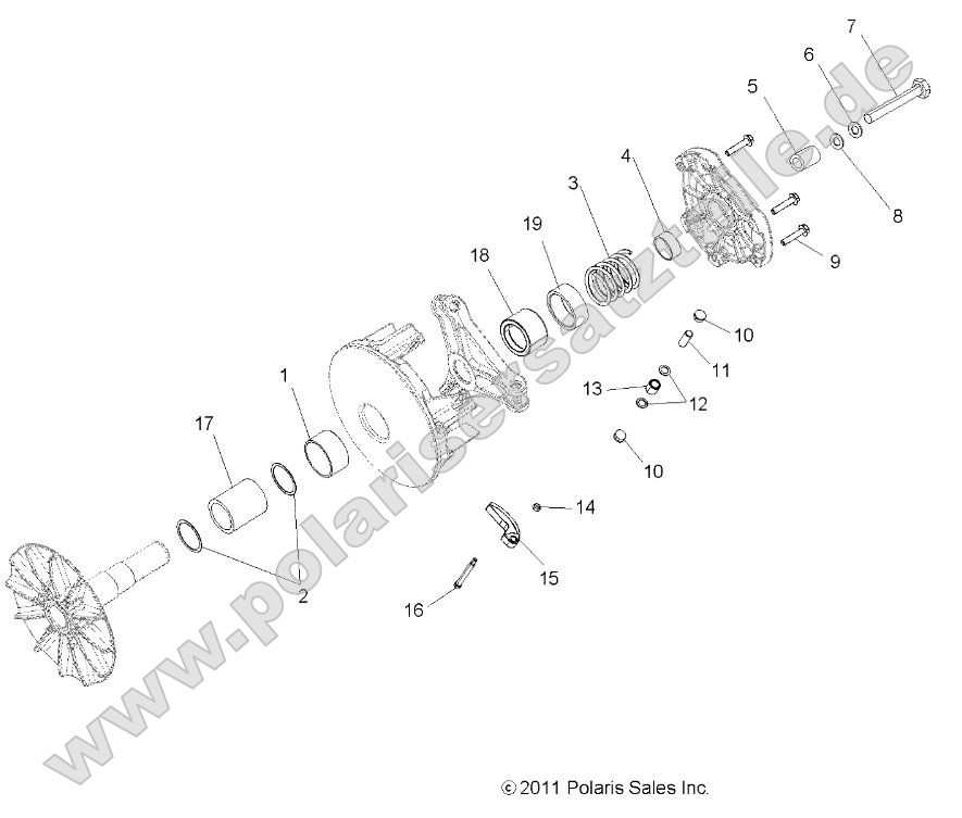 Drive Train, Primary Clutch R16RMA57A1/A4/A9/L1/E57AS Drive Train, Primary Clutch R16RMA57A1/A4/A9/L1/E57AS