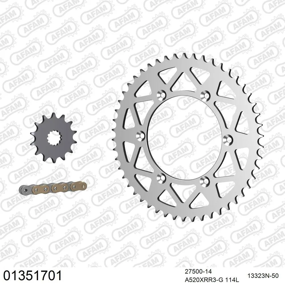 01351701 AFAM Kettensatz Aluminium 520 XRR3-G 14x50 - Yamaha WR 450 F 2003-06 - 01351701