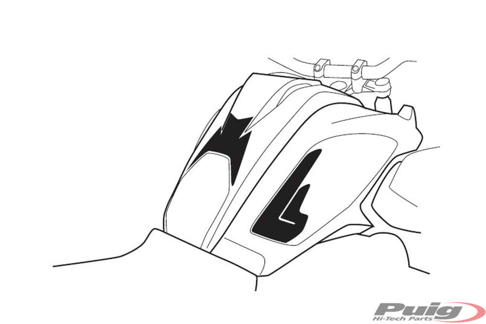 PUIG TANK PAD + SEITENTEILE BMW R1200GS 17' KARBON-OPTI - 9463C