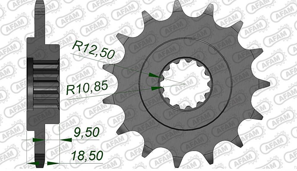 AFAM Kettensatz Stahl 520 XSR-G 15x43 - Kawasaki Z 750 S 2005-07