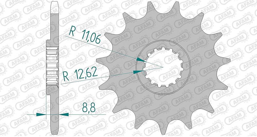 AFAM Kettensatz Stahl 520 XRR2-G 13x50 - KTM EXC 125 1999-16