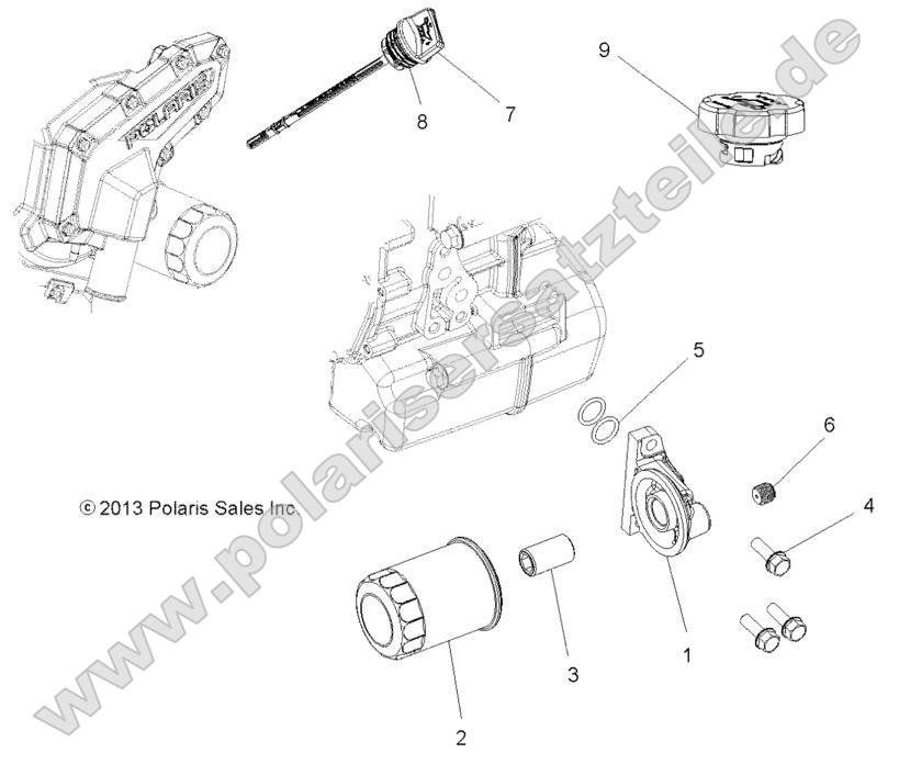 Engine, Oil Filter and Dipstick