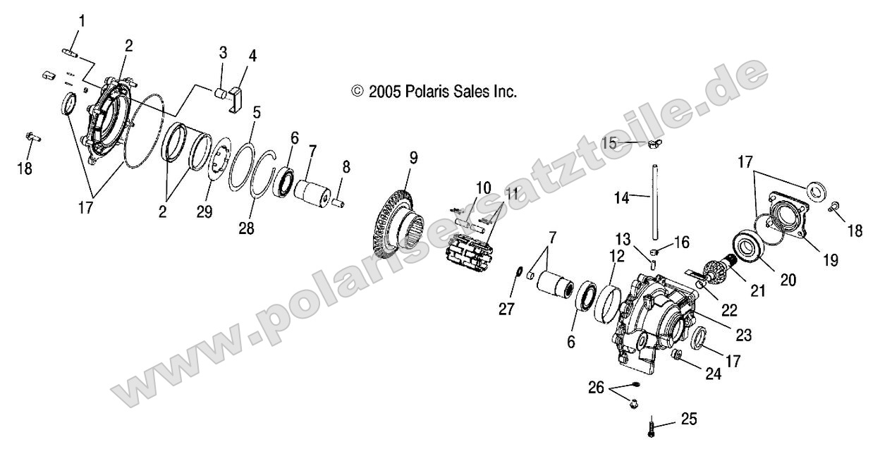DRIVE TRAIN, FRONT GEARCASE (BUILT 8/28/07 AND BEFORE)