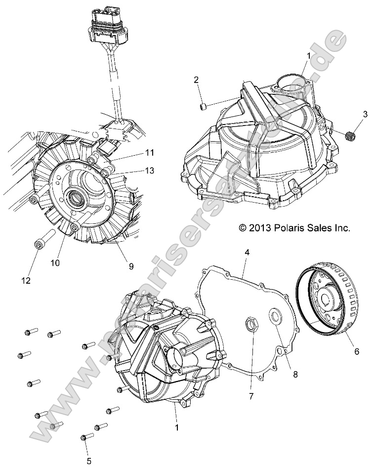 Engine, Stator Cover and Flywheel Engine, Stator Cover and Flywheel