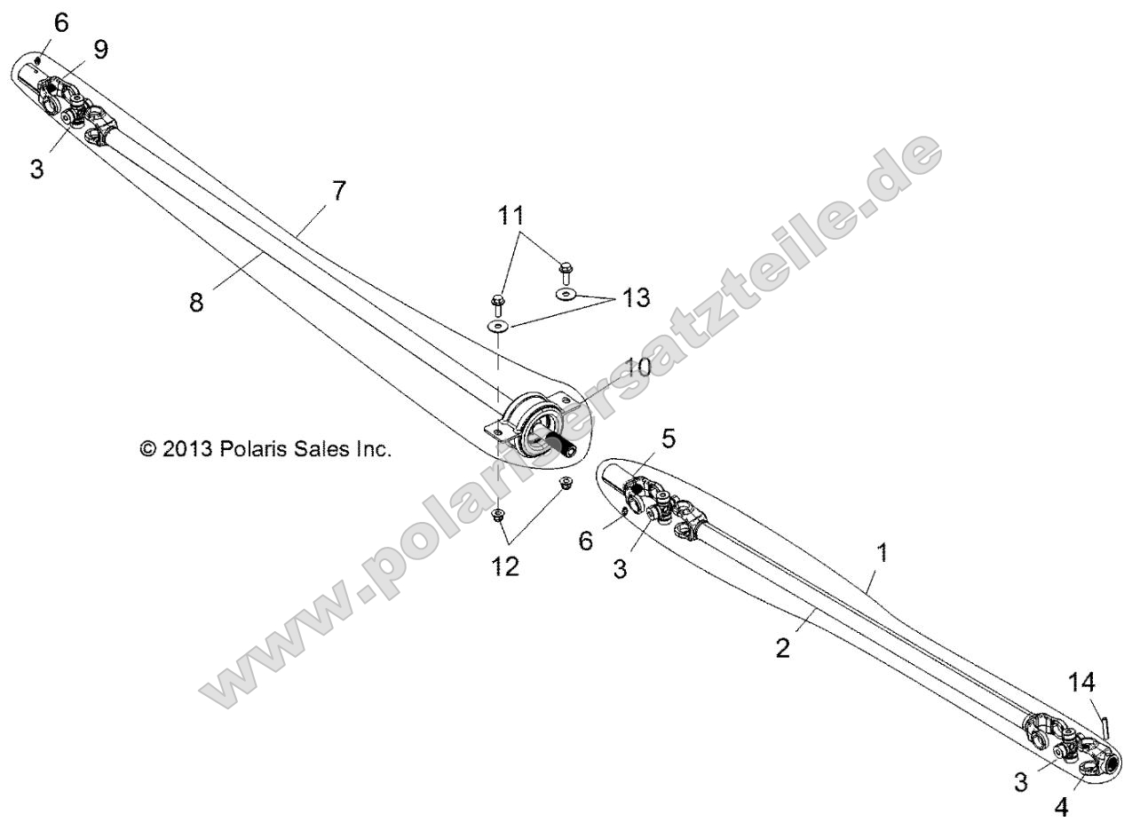 Drive Train, Front and Rear Prop Shaft