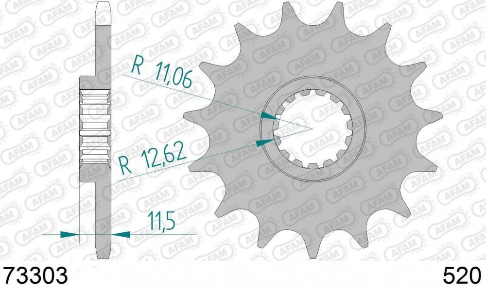 AFAM Kettensatz Stahl 520 XSR-G 16x40 - KTM Duke 690 2008-19