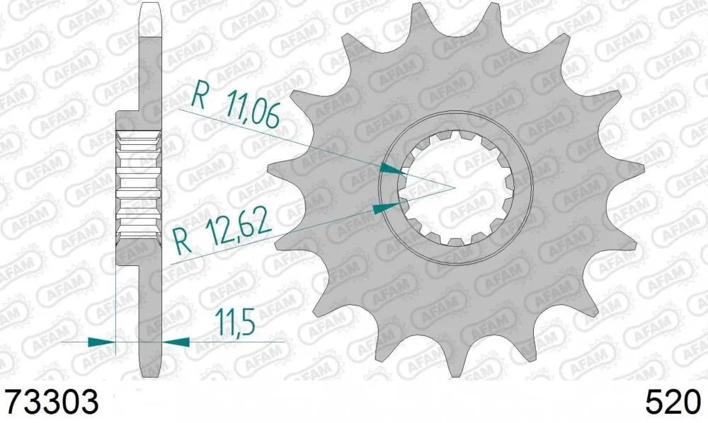 AFAM Kettensatz Stahl 520 XSR-G 16x40 - KTM Duke 690 2008-19