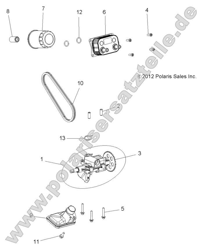 Engine, Oil Pump and Oil Cooler