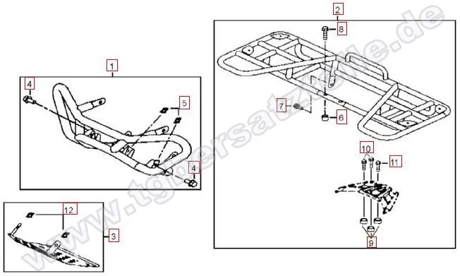 Stoßstange vorne-Gepäckträger hinten