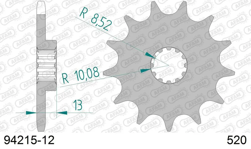 AFAM Kettensatz Aluminium 520 XRR3-G 12x50 - T.m. EN 125 Enduro 2012-20 - KIT108551