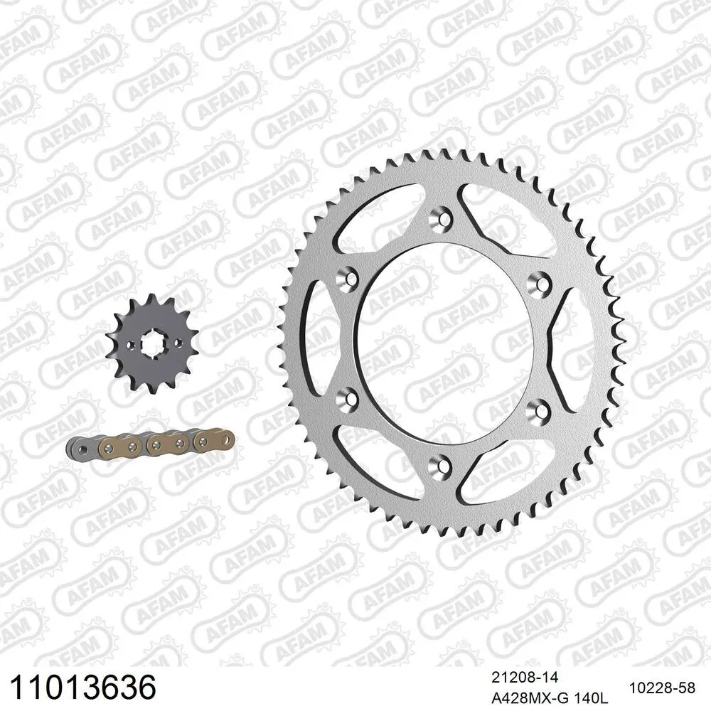 11013636 AFAM Kettensatz Stahl 428 MX-G 14x58 - Hm-honda CRM F X 125 2009-11 - 11013636