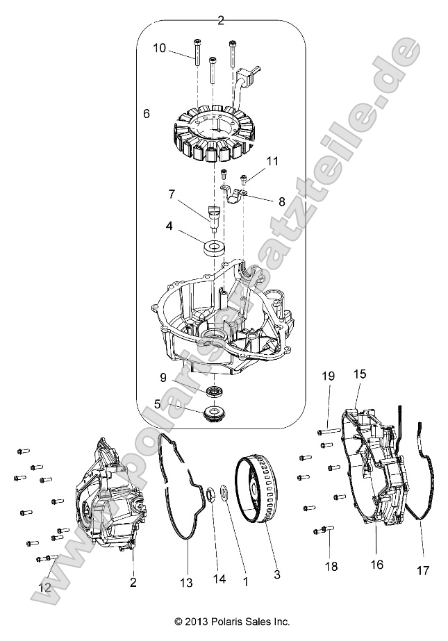 Engine Stator Cover and Flywheel