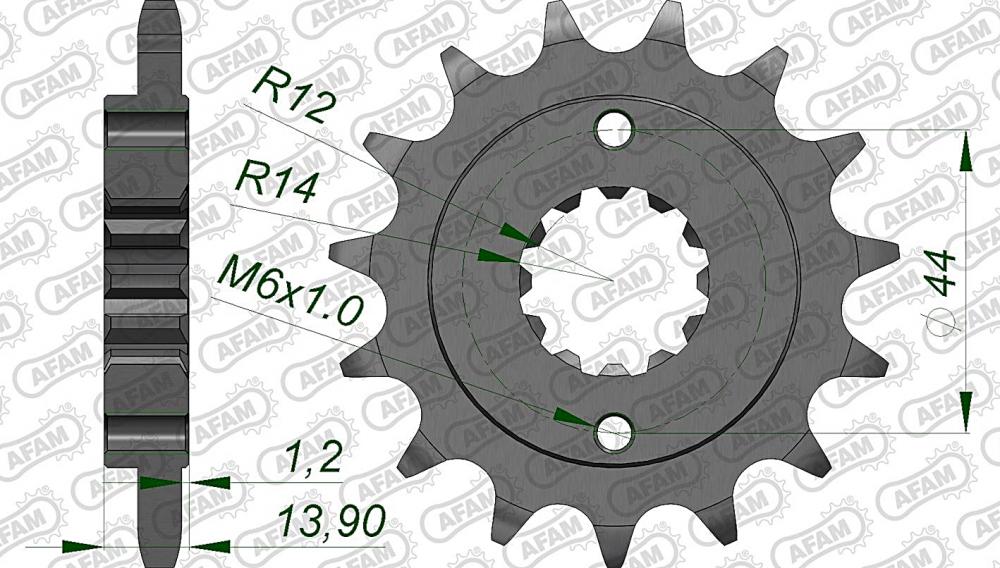 AFAM Kettensatz Stahl 525 XRR 16x45 - Honda XRV 750 Africa Twin 1993-00