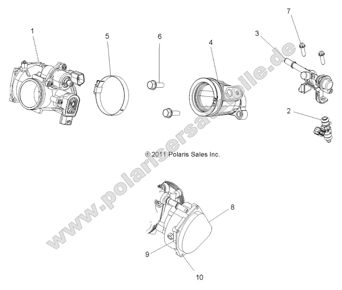 Engine, Throttle Body and Fuel Rail