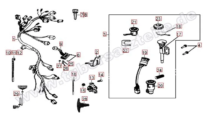 Kabelbaum - Schlosssatz Kabelbaum - Schlosssatz