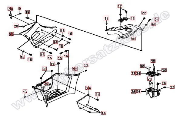 Fussstützen und Tankabdeckung Fussstützen und Tankabdeckung