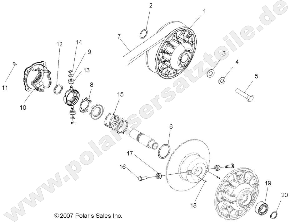 DRIVE TRAIN, SECONDARY CLUTCH