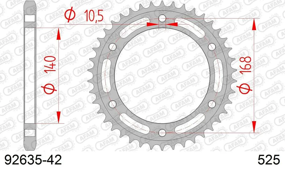 92635-42 AFAM Kettensatz Stahl 525 XMR3 17x42 - BMW F 700 GS 2011-18 - 16475551