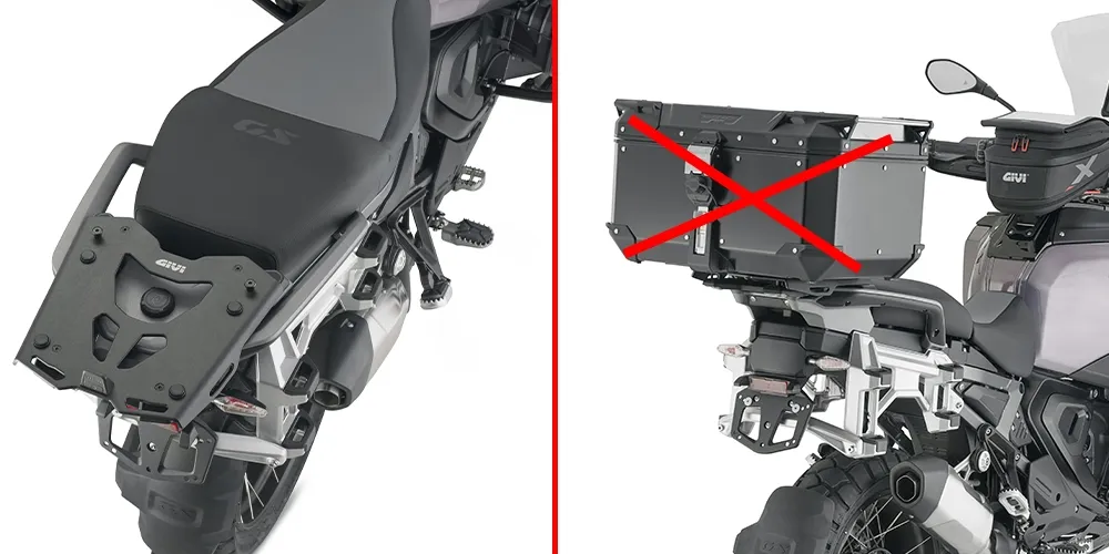 Givi Topcaseträger mit Alu Montageplatte für Monokey Koffer - BMW R 1300 GS / Adventure 2024-25 Givi Topcaseträger mit Alu Montageplatte für Monokey Koffer - BMW R 1300 GS / Adventure 2024-25