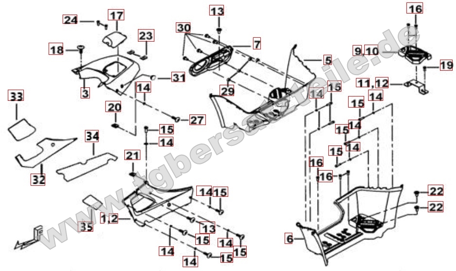 Fußstütze - Tankabdeckung