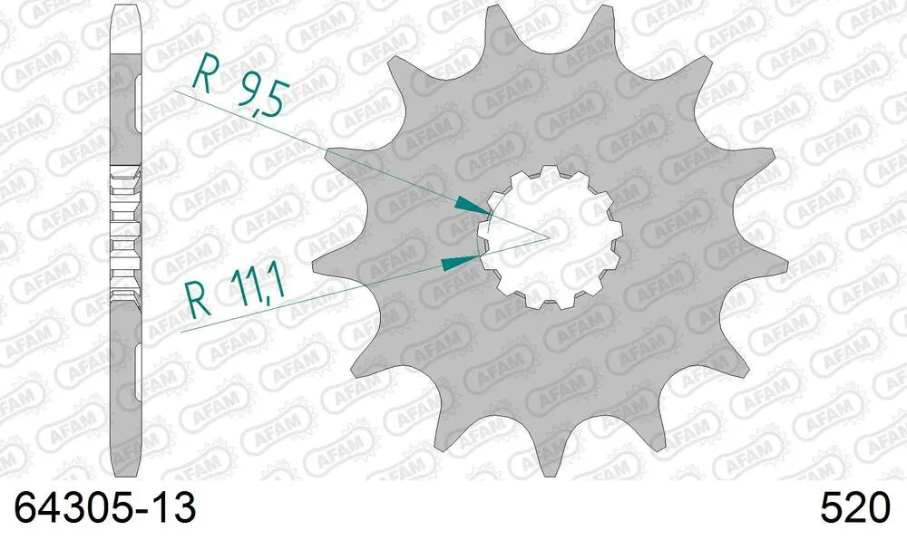 AFAM Kettensatz Stahl 520 XRR3-G 13x50 - Husqvarna TC 250 2009-14 - KIT106271