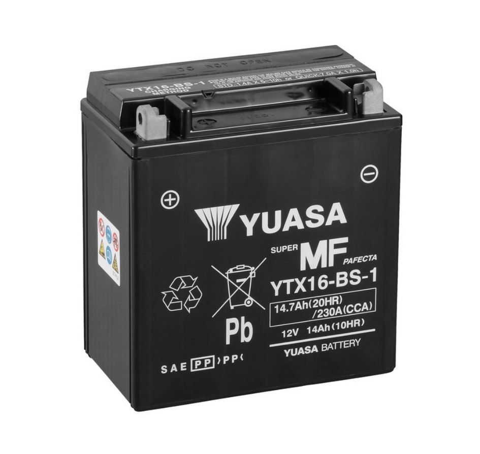 Yuasa YTX16-BS-1 AGM Batterie 12V 14AH - Einbaufertig (FTH16-BS1)