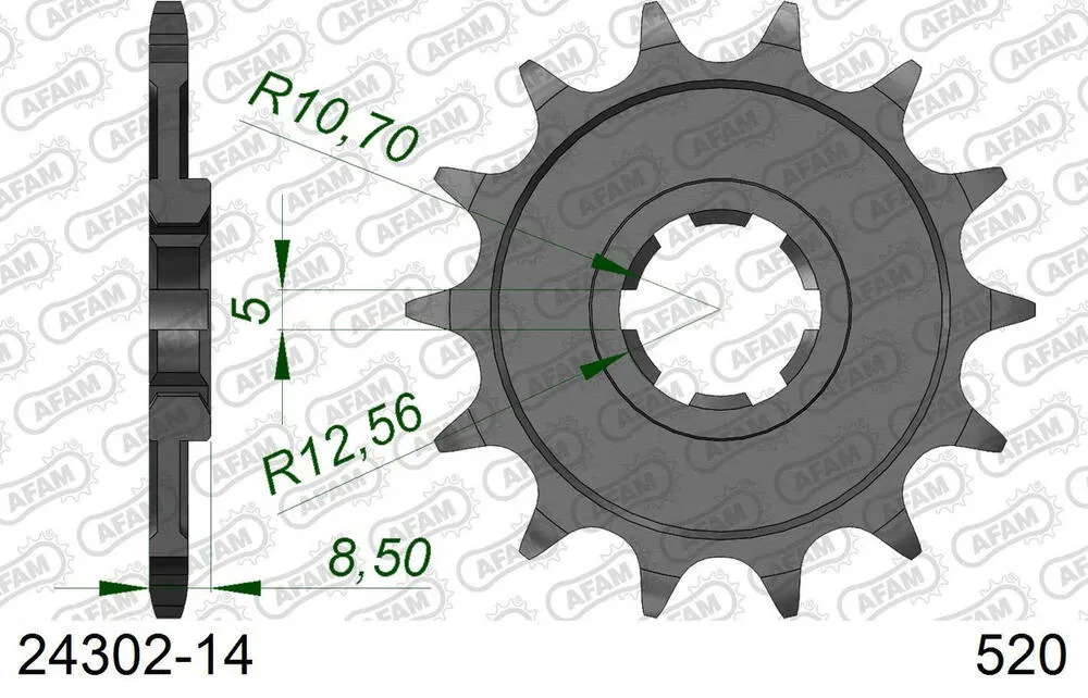 AFAM Kettensatz Aluminium 520 MR2-G 14x50 - Kawasaki KX 250 1985 - 01726803