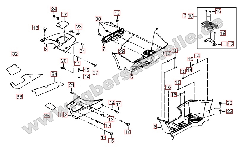 Fußstützen - Tankabdeckugn