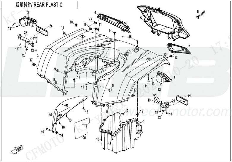 Verkleidung hinten schwarz