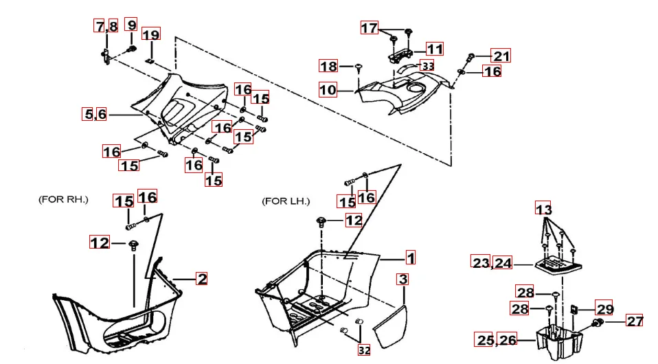 Fußstützen-Tankabdeckung rot Fußstützen-Tankabdeckung rot
