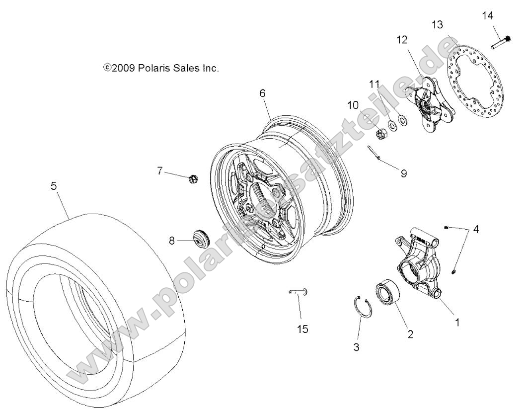 Wheels, Rear and Hub (49ATVWHEELREAR10SPXP550) Wheels, Rear and Hub (49ATVWHEELREAR10SPXP550)