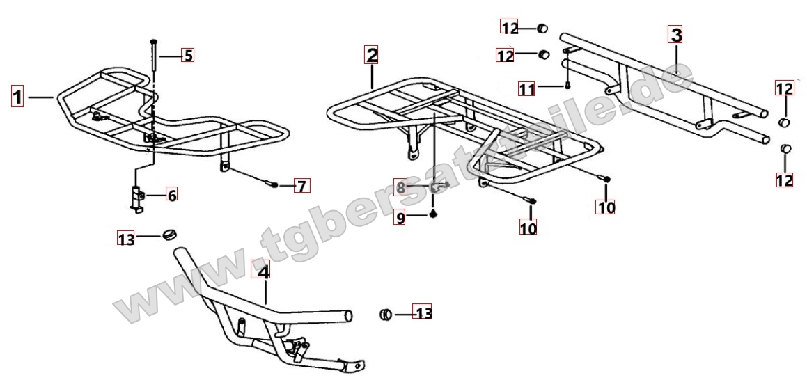Gepäckträger vorne und hinten - Sturzbügel vorne