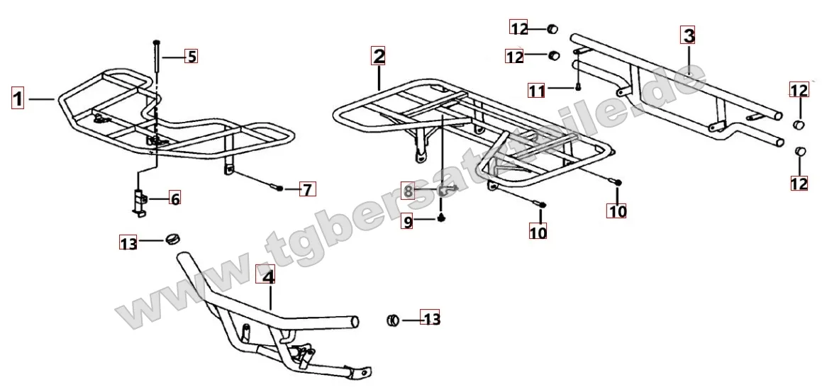 Gepäckträger vorne und hinten - Sturzbügel vorne Gepäckträger vorne und hinten - Sturzbügel vorne