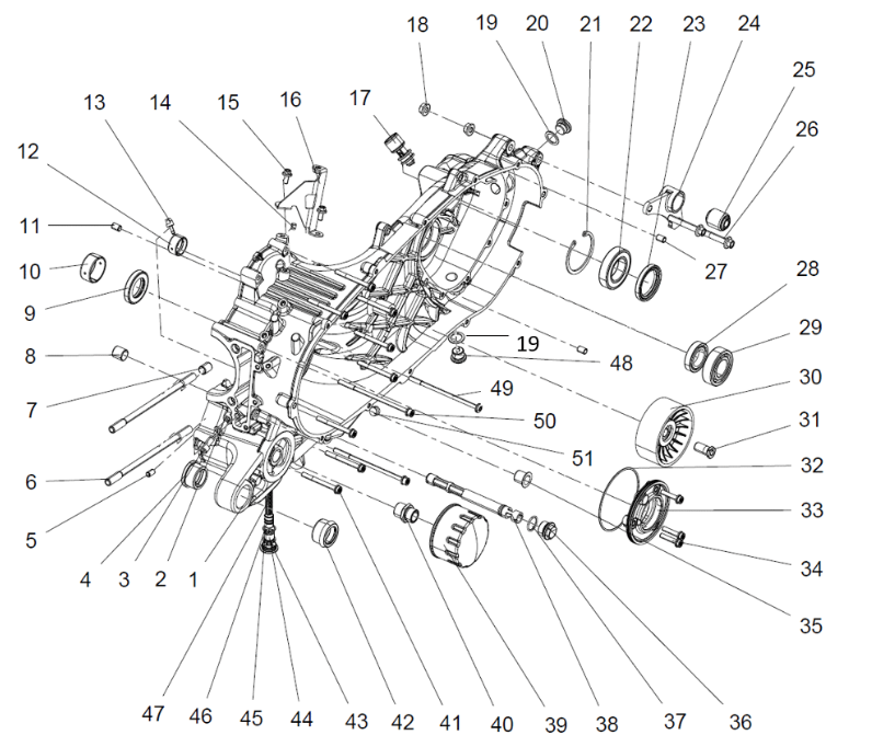 Kurbelgehäuse - links