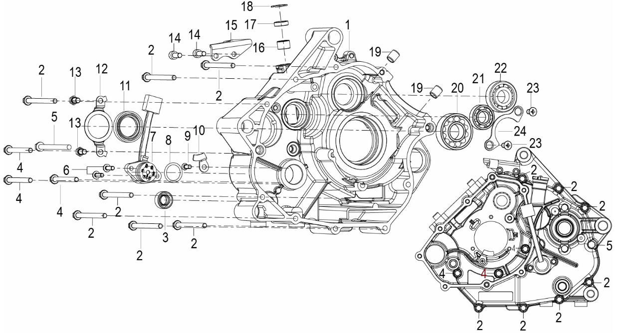 Kurbelgehäuse links