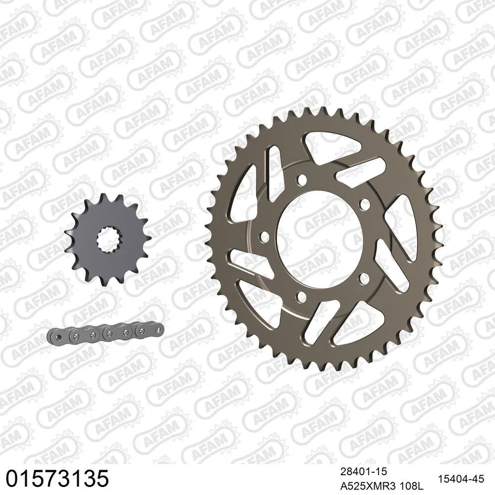 01573135 AFAM Kettensatz Aluminium 525 XMR3 15x45 - Suzuki SV 650 S 2008-11 - 01573135