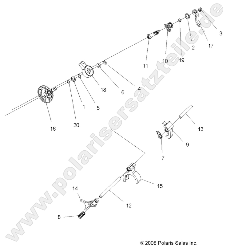 DRIVE TRAIN, MAIN GEARCASE SHIFT FORKS