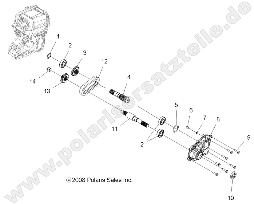 DRIVE TRAIN, MAIN GEARCASE OUTPUT SHAFT