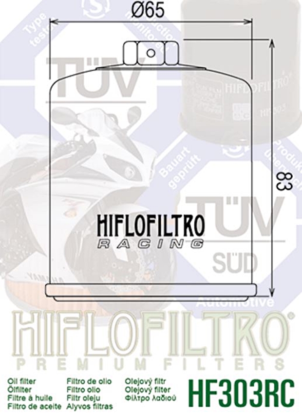 Hiflofiltro Racing Ölfilter Hiflo HF303RC Yamaha YXR 450 660 Rhino