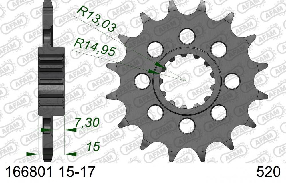 AFAM_Ritzel_Kettenrad_vorne___520___166801___16_Zaehne AFAM Racing Ritzel / Kettenrad vorne - 520 - 166801