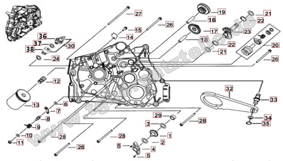 Motorgehäuse links 1 Motorgehäuse links 1
