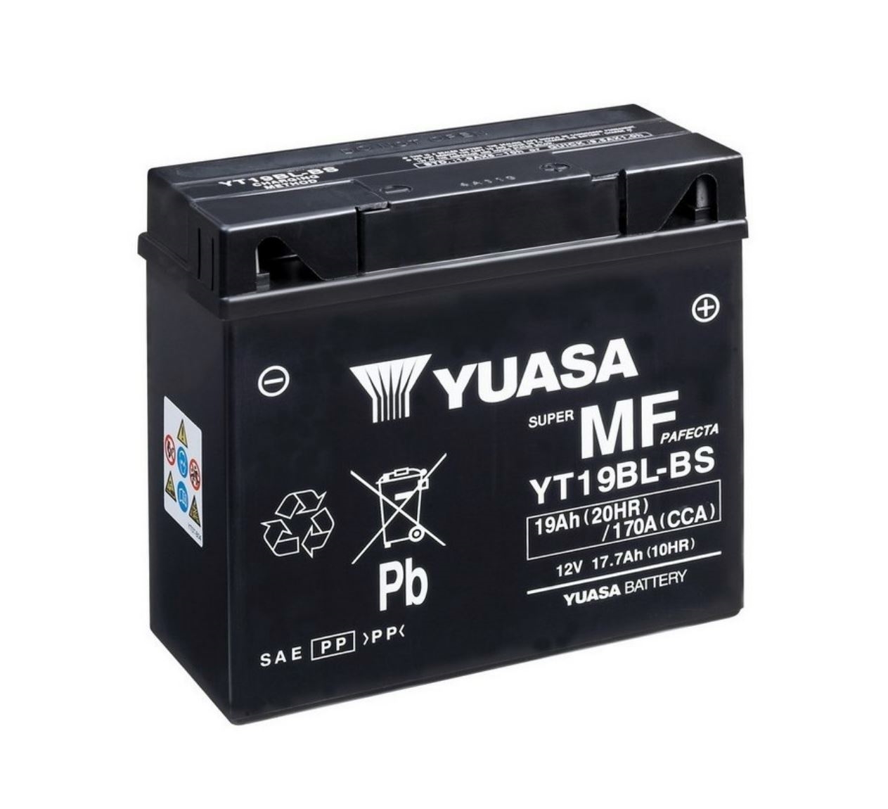 Yuasa YT19BL-BS AGM Batterie 12V 17,7AH - Einbaufertig (NH1220, 51913)