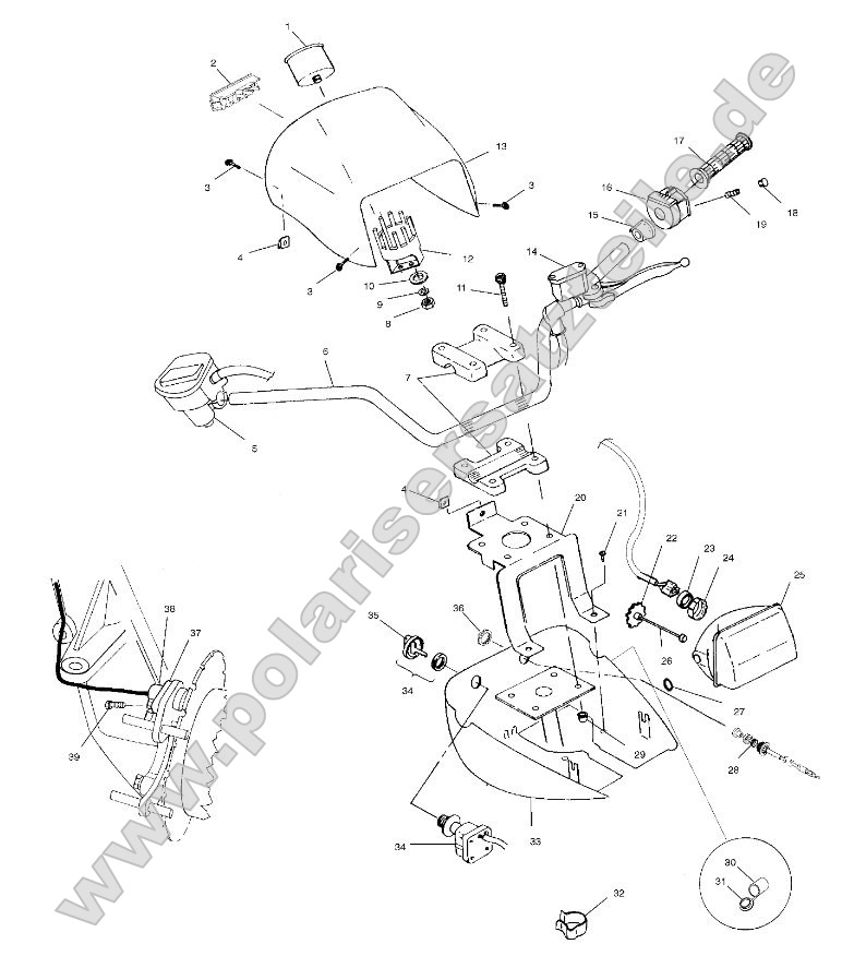 Handlebar and Headlight Pod Handlebar and Headlight Pod
