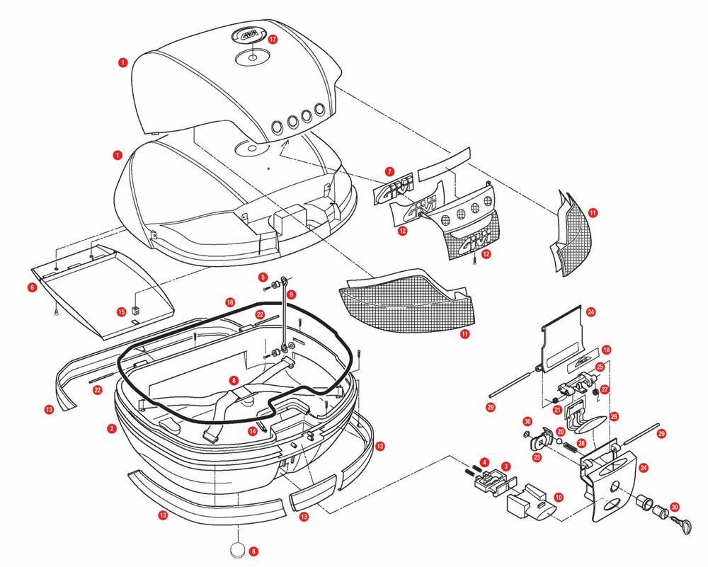 GIVI-V46-Monokey-Topcase-Teilekatalog GIVI V46N