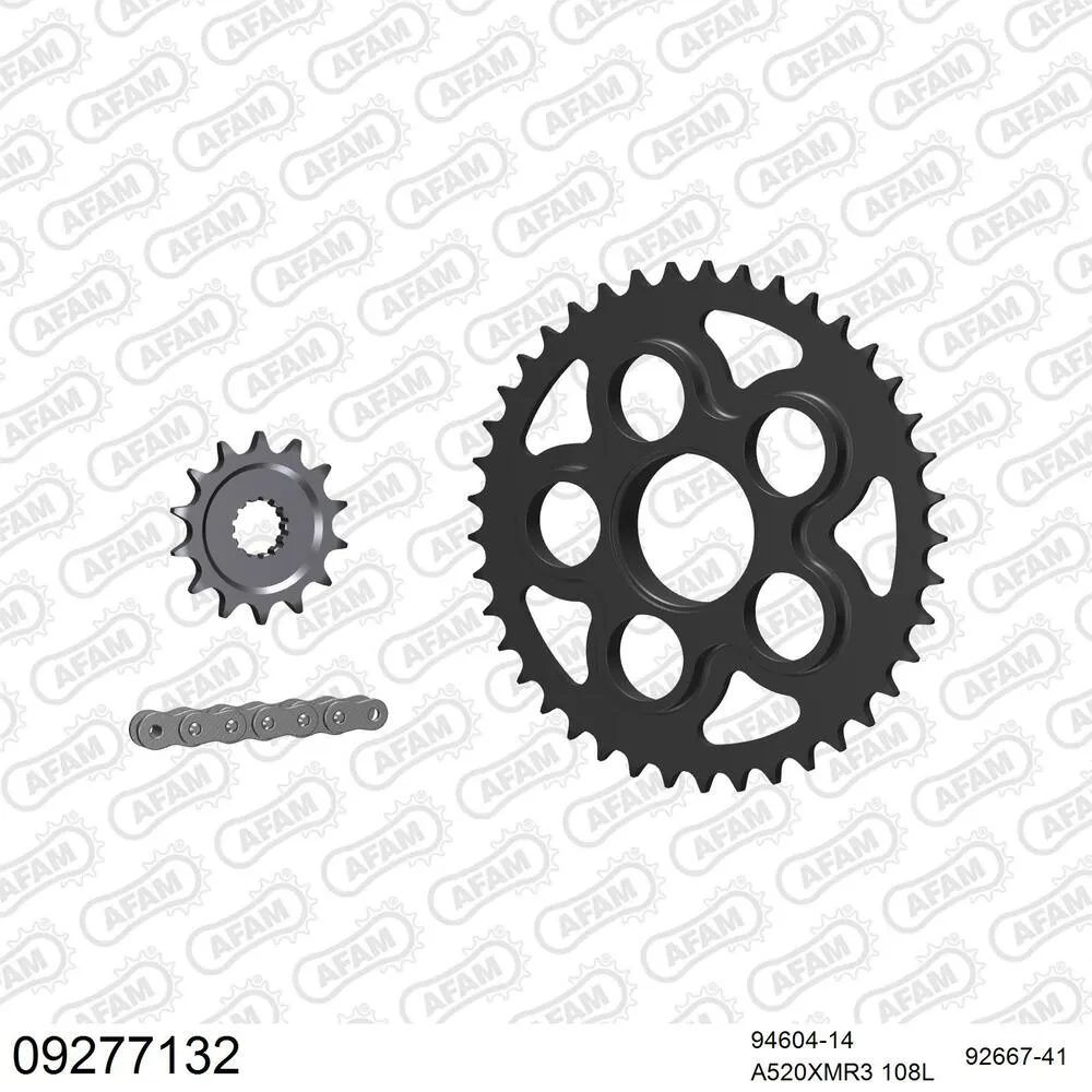 09277132 AFAM Kettensatz Stahl 520 XMR3 14x41 - Mv Agusta Brutale 750 Oro 2003-05 - 09277132