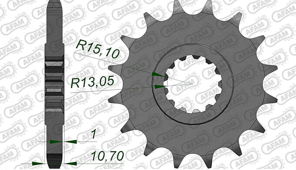 AFAM Kettensatz Stahl 530 XSR2-G 17x38 - Yamaha XJR 1300 1998-01