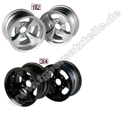 Alufelgen 12" silber / schwarz
