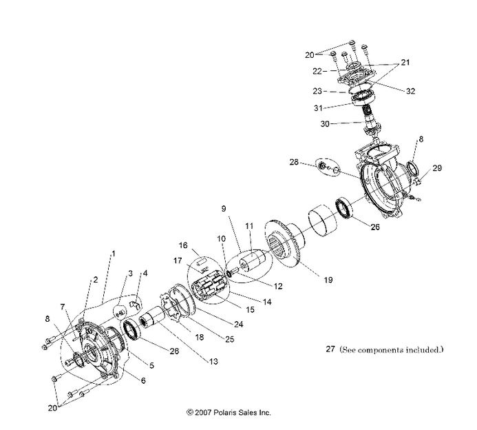 DRIVE TRAIN, FRONT GEARCASE INTERNALS